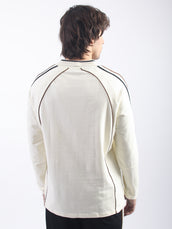 Route 45 Cream Full Sleeve Polo T-Shirt