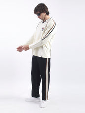 Route 45 Cream Full Sleeve Polo T-Shirt
