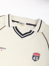 Route 45 Cream Full Sleeve Polo T-Shirt