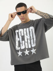 Echo 3 Star Grey 3/4th Sleeve T-Shirt