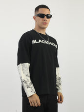 Black Hole Black, Cream Full Sleeve T-Shirt