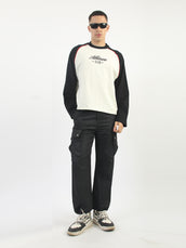 Athleisure Cream, Black Full Sleeve T-Shirt