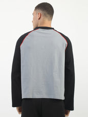 Conqure Light Grey, Black Full Sleeve T-Shirt