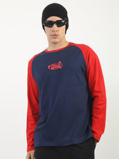 Navy, Red Moving Beyond Full Sleeve T-Shirt