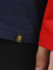 Navy, Red Moving Beyond Full Sleeve T-Shirt