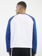 Snowpeak White, Royal Blue Full Sleeve T-Shirt