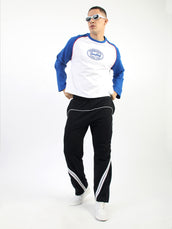 Snowpeak White, Royal Blue Full Sleeve T-Shirt