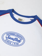Snowpeak White, Royal Blue Full Sleeve T-Shirt