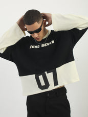 Black, Cream Zero Seven Full Sleeve T-Shirt