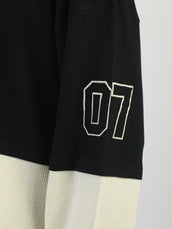 Black, Cream Zero Seven Full Sleeve T-Shirt