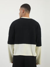 Black, Cream Zero Seven Full Sleeve T-Shirt