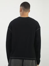 Stud Exploded Black Full Sleeve T-Shirt