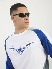 Gothic Star Royal Blue, Grey Full Sleeve T-Shirt