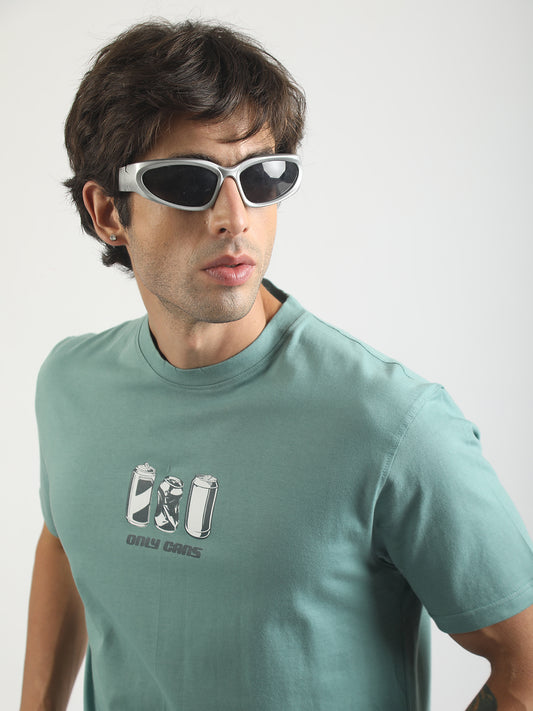 Cans Berly Green Half Sleeve T-Shirt