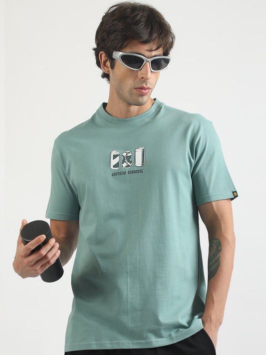 Cans Berly Green Half Sleeve T-Shirt