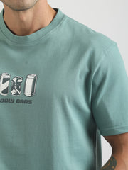 Cans Berly Green Half Sleeve T-Shirt