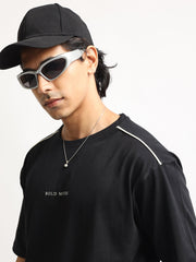 Bold Moves Black Half Sleeve T-Shirt