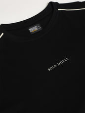 Bold Moves Black Half Sleeve T-Shirt