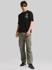Crocodile Print Black Half Sleeve T-Shirt