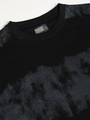 Grunge Print Black Half Sleeve T-Shirt