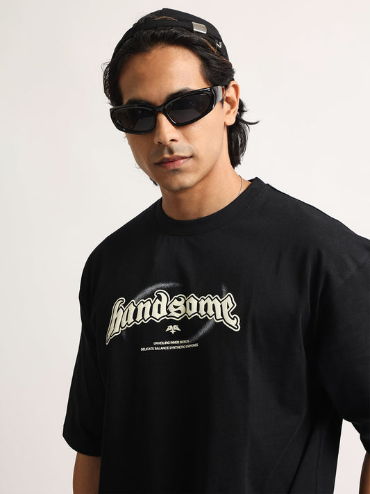 Handsome Black Half Sleeve T-Shirt