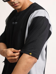 Originality Black, Light Grey Half Sleeve T-Shirt