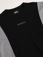 Originality Black, Light Grey Half Sleeve T-Shirt