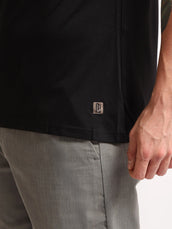 Basic Solid Black Half Sleeve T-Shirt
