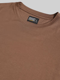 Basic Solid Brown Half Sleeve T-Shirt