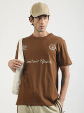 Utility Dept Brown Half Sleeve T-Shirt