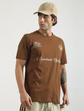 Utility Dept Brown Half Sleeve T-Shirt