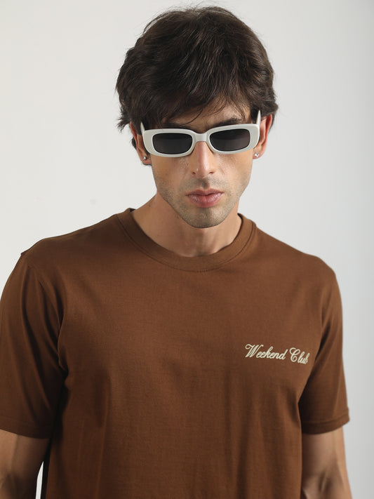 Weekend Club Brown Half Sleeve T-Shirt