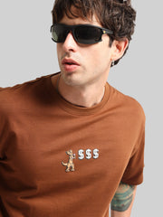 Border Line Brown Half Sleeve T-Shirt