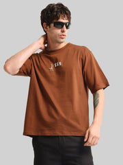 Border Line Brown Half Sleeve T-Shirt