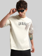 Garage Cream Half Sleeve T-Shirt