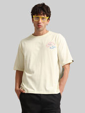 Tropic Rush Cream, Pink Half Sleeve T-Shirt