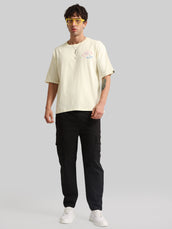 Tropic Rush Cream, Pink Half Sleeve T-Shirt