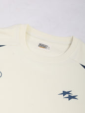 Star Cream, Teal Blue Half Sleeve T-Shirt