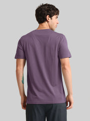 Basic Solid Dark Onion Half Sleeve T-Shirt