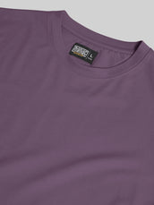 Basic Solid Dark Onion Half Sleeve T-Shirt