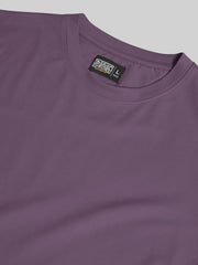 Basic Solid Dark Onion Half Sleeve T-Shirt