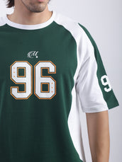 Dark Green, White 96 Half Sleeve T-Shirt