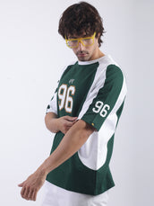 Dark Green, White 96 Half Sleeve T-Shirt