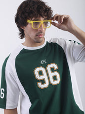 Dark Green, White 96 Half Sleeve T-Shirt