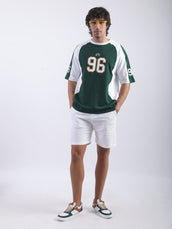 Dark Green, White 96 Half Sleeve T-Shirt