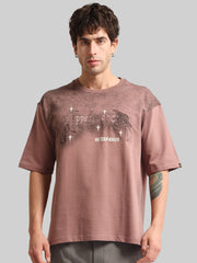 Appearance Patch Dusty Pink Half Sleeve T-Shirt