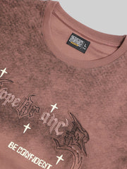 Appearance Patch Dusty Pink Half Sleeve T-Shirt