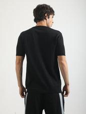 Fluid Form FlatKnit Black Half Sleeve T-Shirt