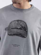 Genz Cap Grey Half Sleeve T-Shirt