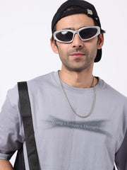 Young Uniquex Grey Half Sleeve T-Shirt